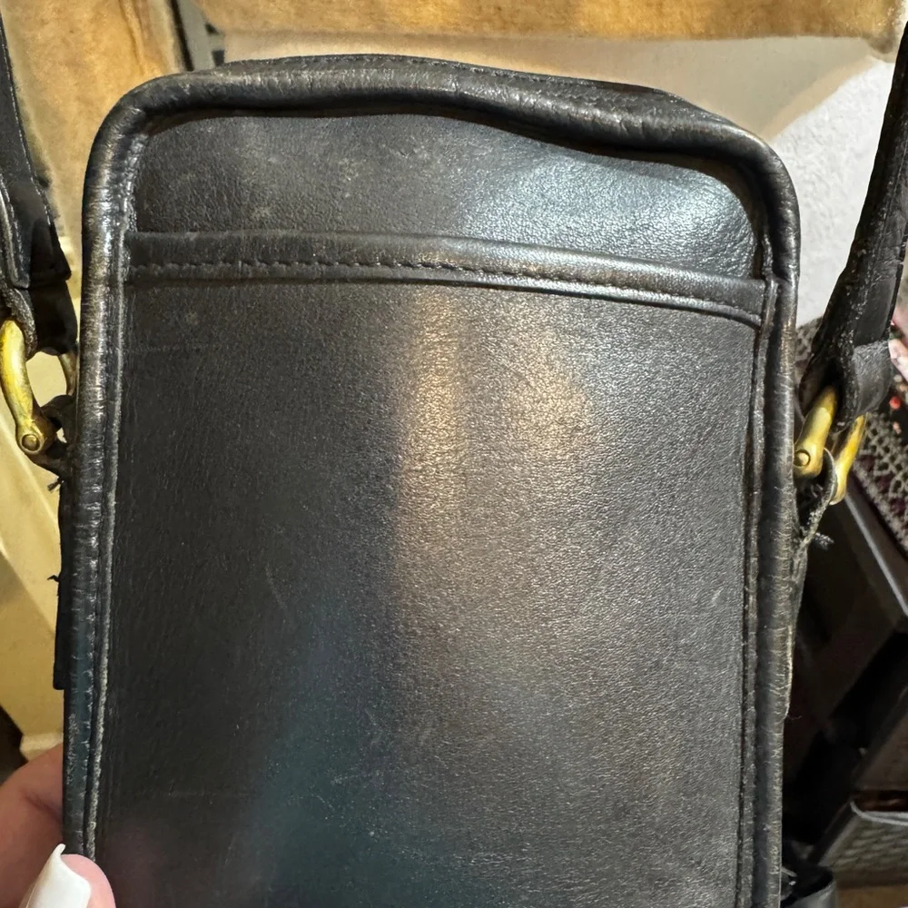 Coach Kit 9973 Vintage camera crossbody Black Leather Crossbody‎ Bag